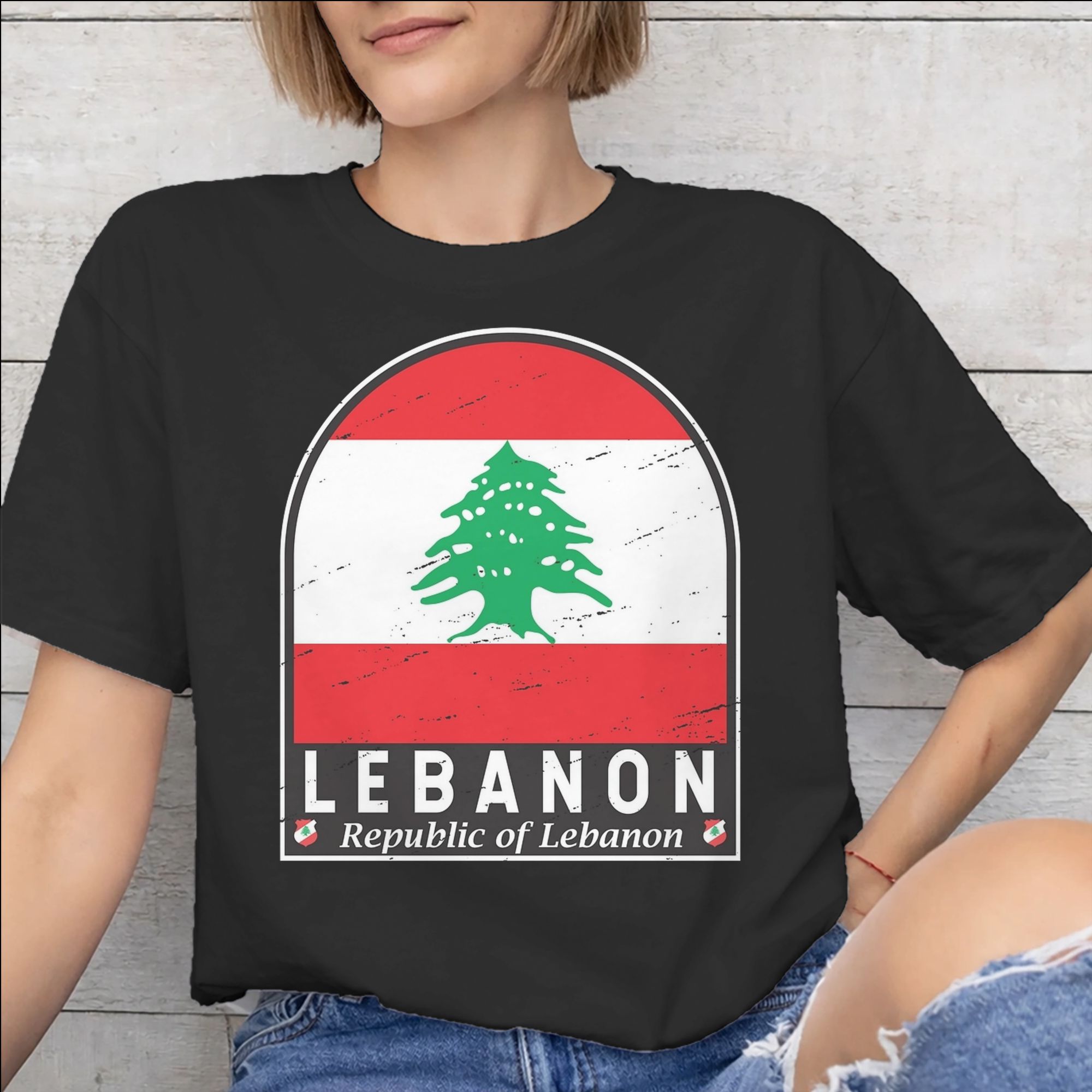 Women Accessories Lebanon - Magliette con Bandiera del Libano e
