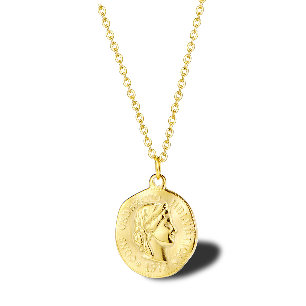 Coin Necklace Delicate - Collana con Ciondolo a Disco Rotondo