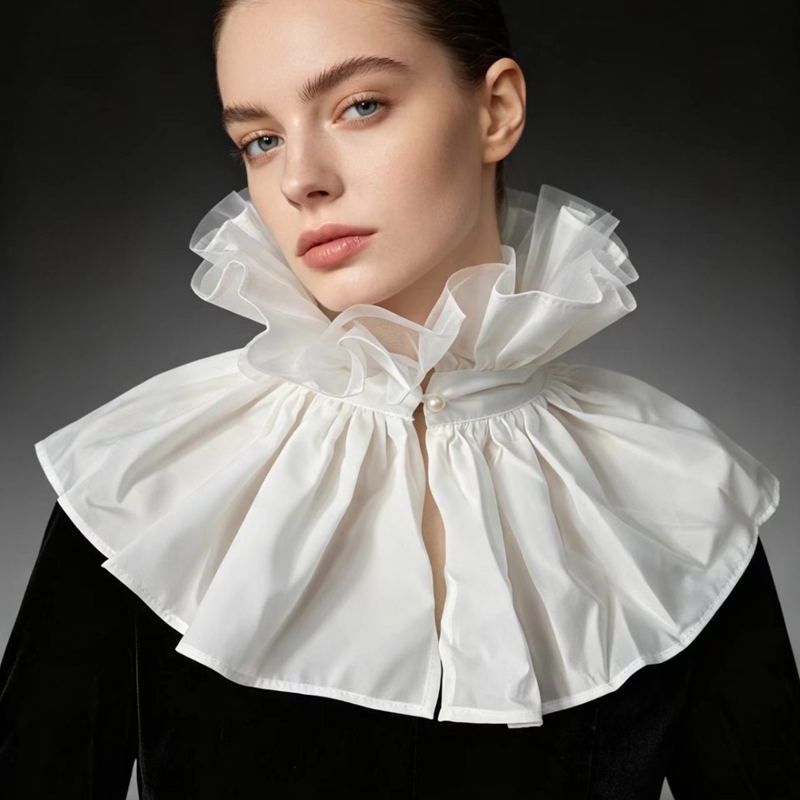 Accessories Woman - Colletto Finto Staccabile con Volant Alto