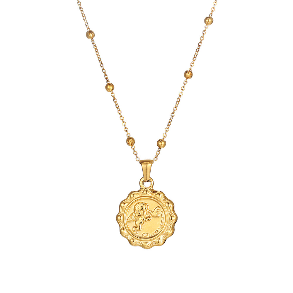Coin Necklace Delicate - Collana con Ciondolo Rotondo a Doppia