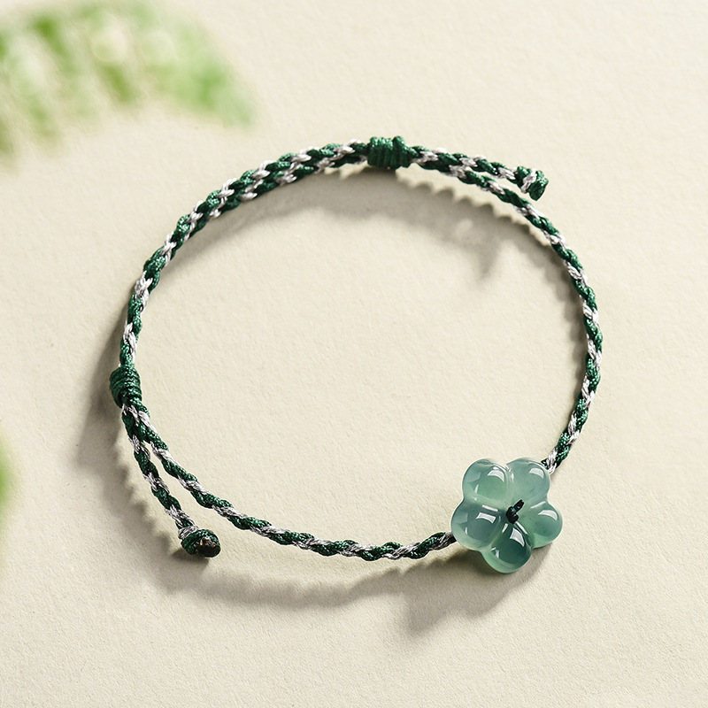 Accessories Woman - Bracciale con fiore in giadeite birmana,