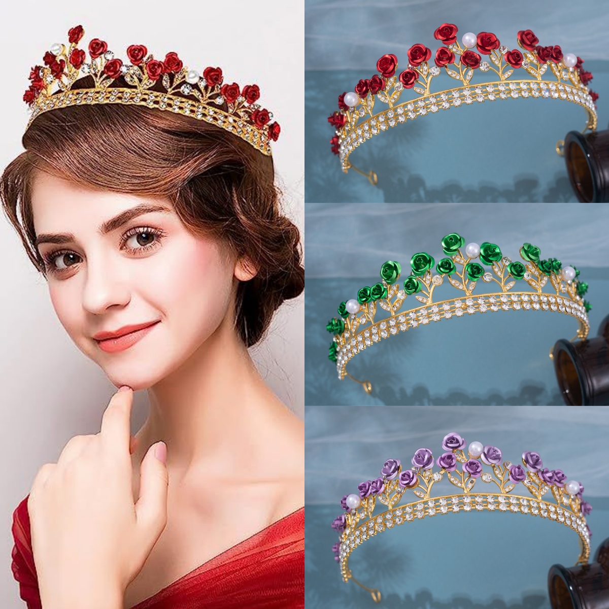 Women'S Wedding Accessories - Corona Nuziale in Ceramica Barocca con