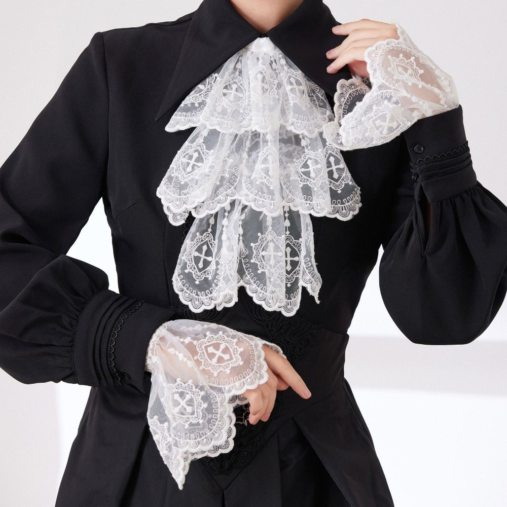 Women'S Victorian Accessories - Collare Jabot in pizzo stile vittoriano