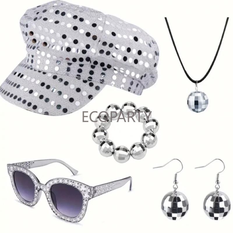 2024 3PCS/5PCS 70s Costume da  - Women'S Accessories In The 80S recensione e prezzo