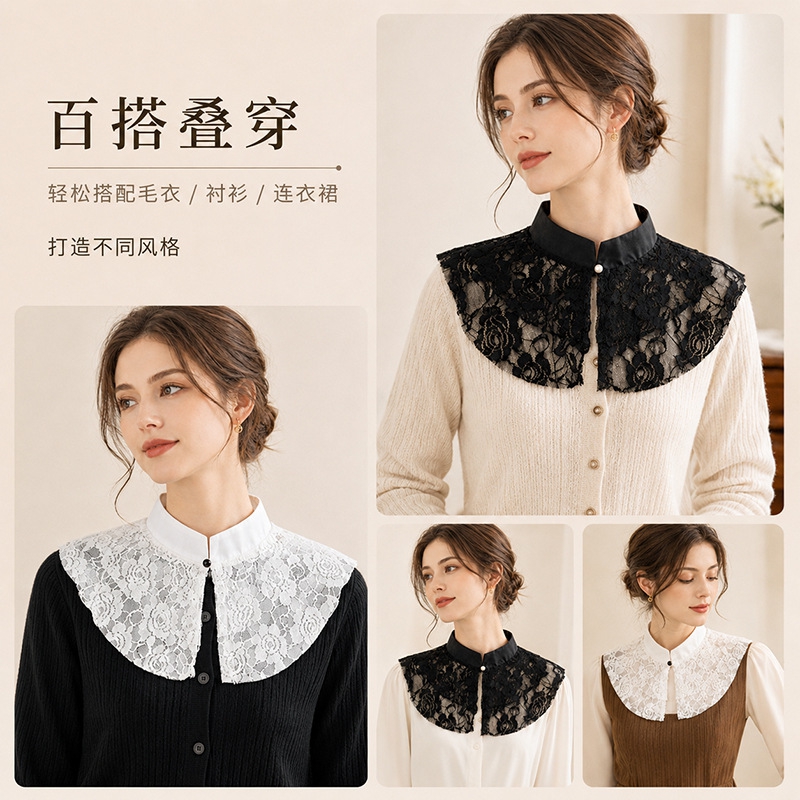 Elegante Colletto Finto in Piz - Accessories Woman recensione e prezzo